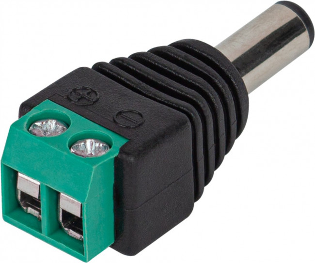 Разъем ЭРА DC питания штекер 2. 1х5. 5 с клеммной колодкой упаковка блистер 50 шт. Б0048309