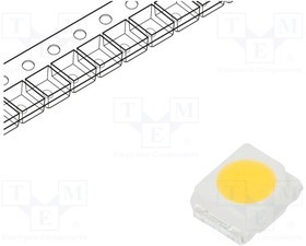RF-K35HK30DS-EC-Y, LED; SMD; 3528,PLCC2; white warm; 6?10lm; 3250-3650K; 80; 120°; 20mA