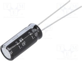BRP002R8L105FB, Суперконденсатор, THT, 1Ф, 2,8ВDC, d8x19мм, 200мОм, -40-65°C