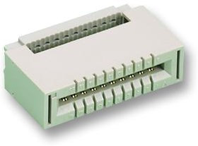 006338020000040, Торцевой разъем, Dual Side, 1.6 мм, 20 Контактов, Монтаж на Кабель, Straight, IDC / IDT 006338020000040, Торцевой разъем, Dual Side, 1.6 мм, 20 Контактов, Монтаж на Кабель, Straight, IDC / IDT