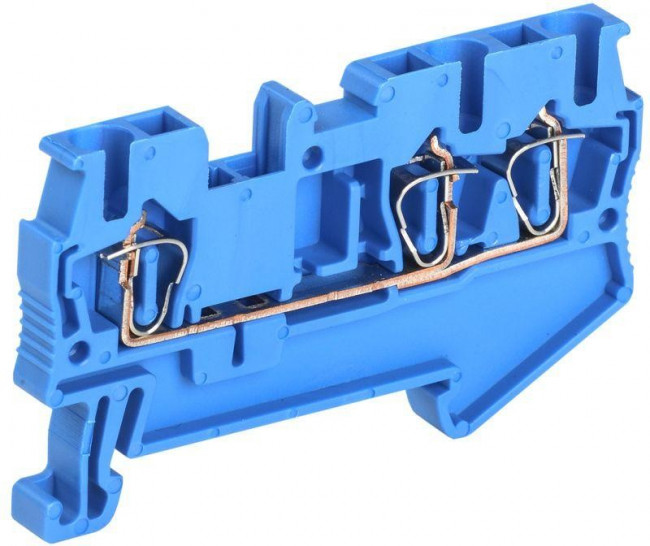 YZN11-3-002-K07, Клемма пружинная КПИ 3в-2,5 3 вывода 31А синий IEK