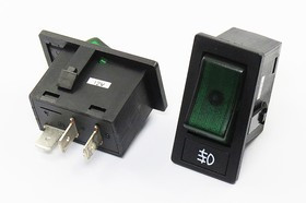 Переключатель автомобильный, контакты 3T, 20А, 12В, ON-OFF, подсветка чернаяILкрасная, R13-247B2R