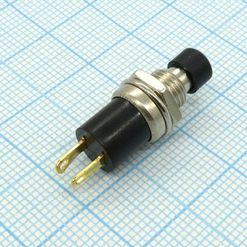 DS PBS-10 Ф черн кругл, кнопка c фиксацией