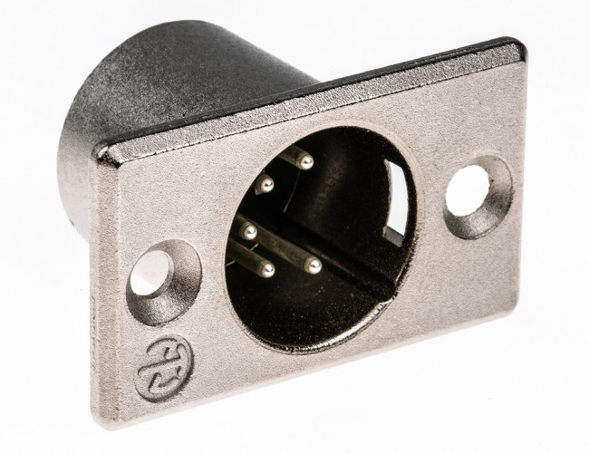 NC5MP, XLR Connectors 5C MALE NICKEL SILVER CONTACTS