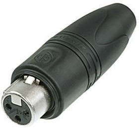NC3FXX-HD-D, XLR Connectors Cable end XX-HD series 3P Fem - nickel/gold w/rubber jacket. IP67 (RCX3F-Z-002-0)