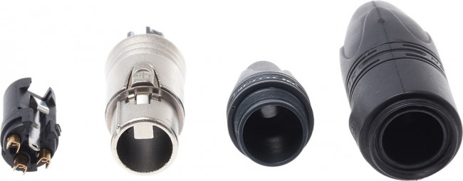 NC3FXX-HD-D, XLR Connectors Cable end XX-HD series 3P Fem - nickel/gold w/rubber jacket. IP67 (RCX3F-Z-002-0)