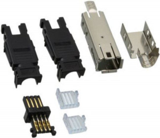2201864-1, Разъем I/O, 8 контакт(-ов), Гнездо, Mini I/O, Пайка, Монтаж на Кабель