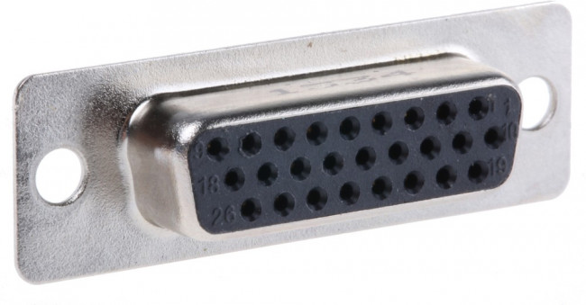10090770-S264ALF, D-Sub High Density Connectors 26P FEMALE SOLDER BUCKET STD HOLE