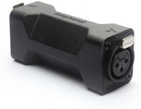 AC3F3FDW, XLR Connectors 3 Pole XLR Female to Female Blank D Shell In-line Adapter Pre-wired Black Finish