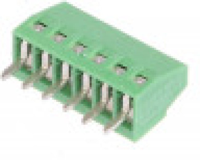 1725698, 1x6P 6A 125V Green 20~30 2.54mm 1 6 - Screw termInal