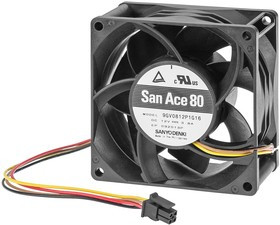 9GV0848P1G19, Осевой Вентилятор, 48 В, Square, 80 мм, 38 мм, 138 фут³/мин