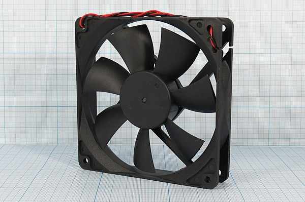 Вентилятор 120x120x25, напряжение 12В, выводы 2L, подшипник скольжения, RQD12025MS