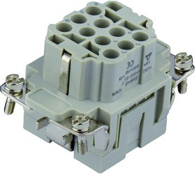 T2050102201-007, Разъем для тяжелых условий, HEE, Insert, 10+PE Контактов, Гнездо