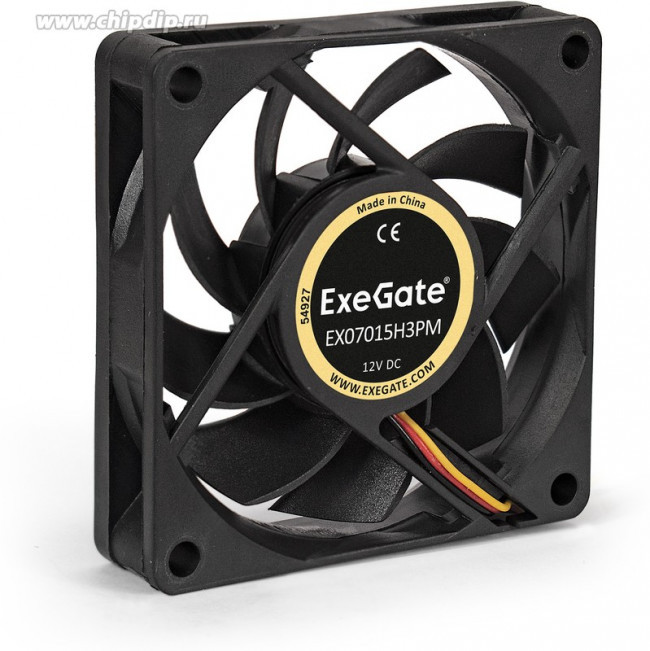 EX283372RUS, Вентилятор 12В DC ExeGate EX07015H3PM (70x70x15 мм, Hydraulic bearing (гидродинамический), 3pin+Molex, 3000RPM, 26dBA) EX283372RUS, Вентилятор 12В DC ExeGate EX07015H3PM (70x70x15 мм, Hydraulic bearing (гидродинамический), 3pin+Molex, 3000RPM, 26dBA)