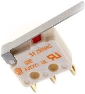 F4T7Y1UL, Micro Switch F4, 5A, 1CO, 0.6N, Flat Lever