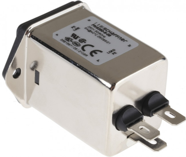 FN9260-6-06, Filtered IEC Power Entry Module, IEC C14, General Purpose, 6 А, 250 В AC, 2-Pole Fuse Holder FN9260-6-06, Filtered IEC Power Entry Module, IEC C14, General Purpose, 6 А, 250 В AC, 2-Pole Fuse Holder
