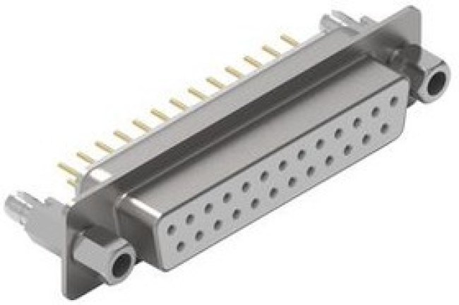 61802529321, D-Sub Connector with Hex Screw, Socket, DB-25, PCB Pins, White