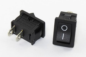 Переключатель клавишный, контакты 2T, 3А, ON-OFF, подсветка черная, MRS101-C3