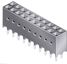 76342-310LF, 76342 Series Straight Through Hole Mount PCB Socket, 20-Contact, 2-Row, 2.54mm Pitch