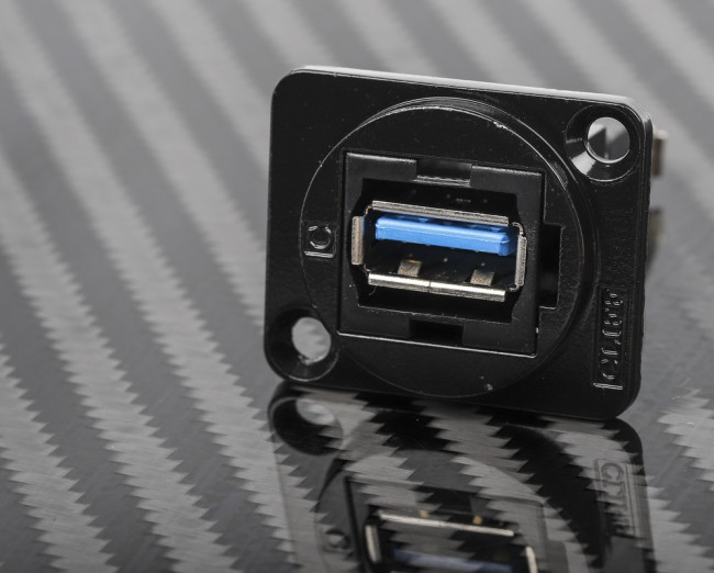 Straight, Panel Mount, Socket Type A to A 3.0 USB Connector