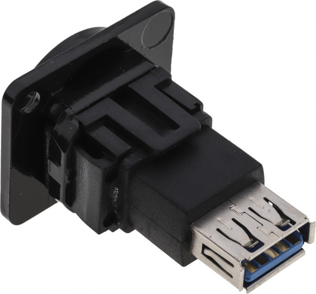Straight, Panel Mount, Socket Type A to A 3.0 USB Connector
