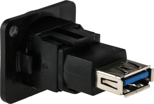 Straight, Panel Mount, Socket Type A to A 3.0 USB Connector