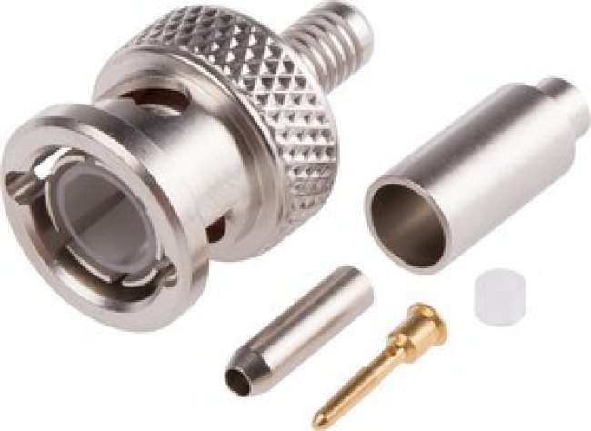 R142076161, Plug Cable Mount BNC Connector, 75, Crimp Termination, Straight Body R142076161, Plug Cable Mount BNC Connector, 75, Crimp Termination, Straight Body