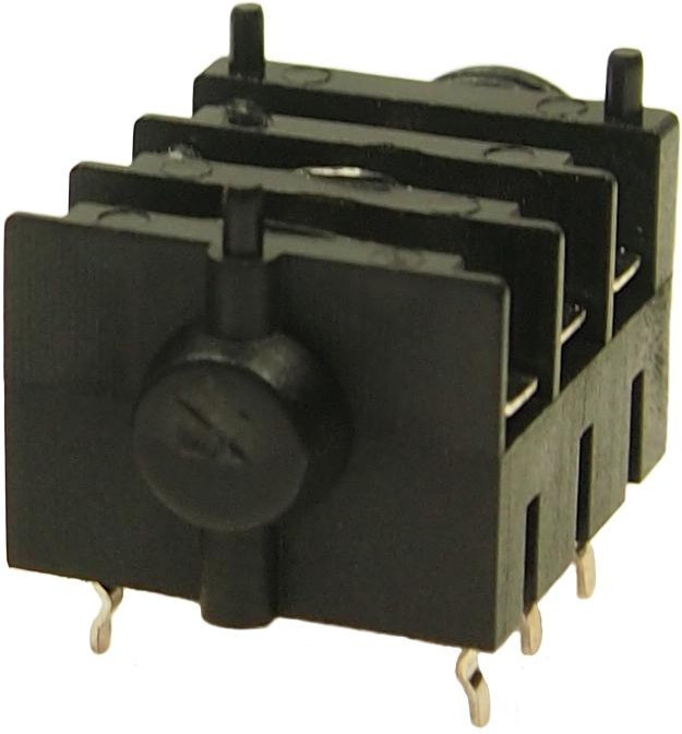 FCR1215, Телефонный аудио разъем, 1/4", 3 контакт(-ов), Гнездо, 6.35 мм, Монтаж на Печатную Плату