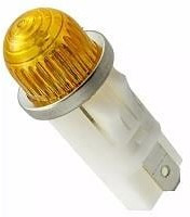 1092QA3-125VAC, LED Panel Mount Indicators PMI .5in. LED 125V Tab Hi-Dome Amber