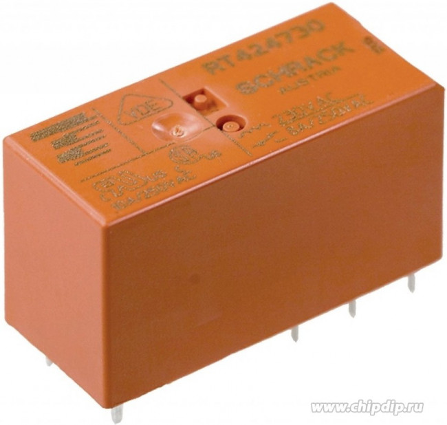7-1393243-9, Power Relay 230VAC 8A DPDT(29mm 12.7mm 15.7mm) THT