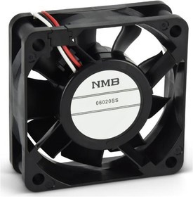 06020SS-24N-AT-00, DC Fans DC Tubeaxial Fan, 60x60x20mm, 24VDC, 20.5CFM, Rib Mount, Sleeve, 3 Wire, Tach
