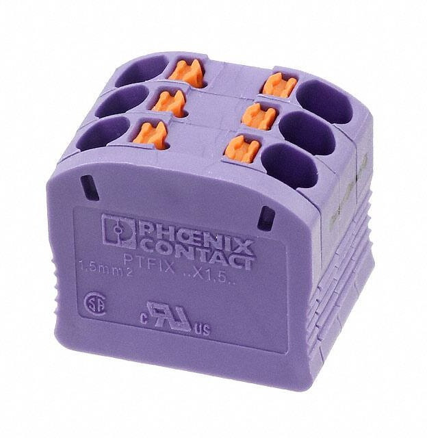 3002896, DIN Rail Terminal Blocks PTFIX 6X1,5-G VT 1.5mm2 adhesive mnt