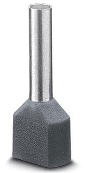 3200975, AI-TWIN2X 0.75-10 GY Insulated Crimp Bootlace Ferrule, 10mm Pin Length, 1.8mm Pin Diameter, 2 x
