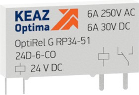 Реле промежуточное OptiRel G RP34-51-24D-6-CO-G КЭАЗ 281146 Реле промежуточное OptiRel G RP34-51-24D-6-CO-G КЭАЗ 281146