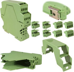 TC-3004, Корпус для РЭА на DIN-рейку ТС-3004, крепление 35 мм, АБС пластик, зеленый