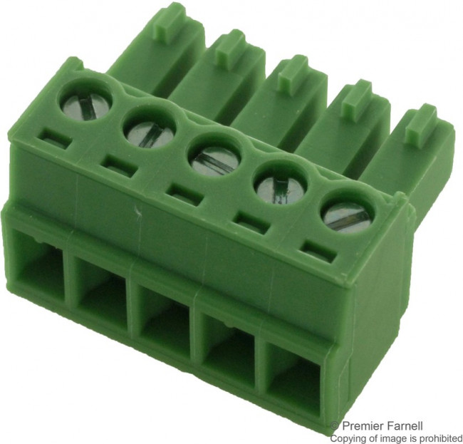 EBK-05-B, TERMINAL BLOCK, EUROSTYLE, 5 POSITION 24-12AWG