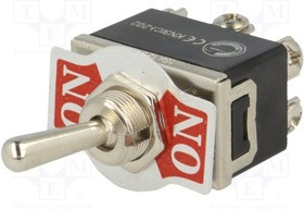 TSP202AA2, Переключатель: тумблер; Пол: 2; DPDT; ON-ON; 10A/250ВAC; -25-85°C