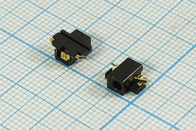 Разъем питания DC розетка, d0.5 D2.0, 2C, на плату, SMD, угловой, DC-097