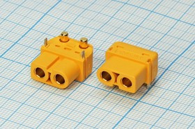 Разъем питания DC розетка , 2P2C, на плату, угловой, XT-60PW-F