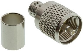 182102, Разъем РЧ / Коаксиальный, UHF Коаксиальный, Прямой Штекер, Обжимной, 50 Ом