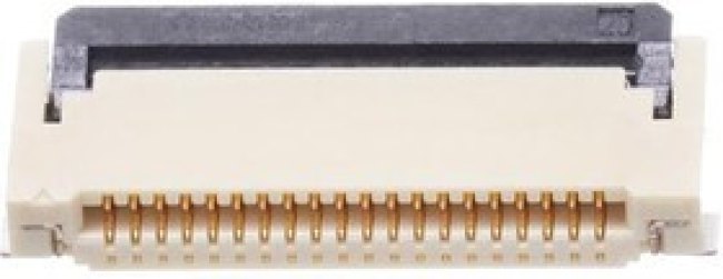 XF2M-2015-1A-R100, FFC &amp; FPC Connectors .5mm Rotary BackLock SMT Dual 20P Adhesv.