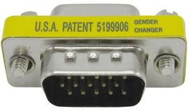 RND 205-00935, Mini D-Sub Gender Changer, HDB15 Plug / HDB15 Socket