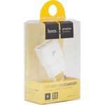 Блок питания (сетевой адаптер) HOCO UH202 с 2 USB портами 2,4 A белый