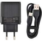 Блок питания (сетевой адаптер) VIXION H2c 2xUSB QC 3.0, 2.4A с кабелем Type-C 1м (черный)