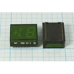 Светодиодный дисплей зеленый, 7 сегментов, 2 разрядаа, высота 12,7 мм, 1170 мкд, VQE-22F; №5679 G СД