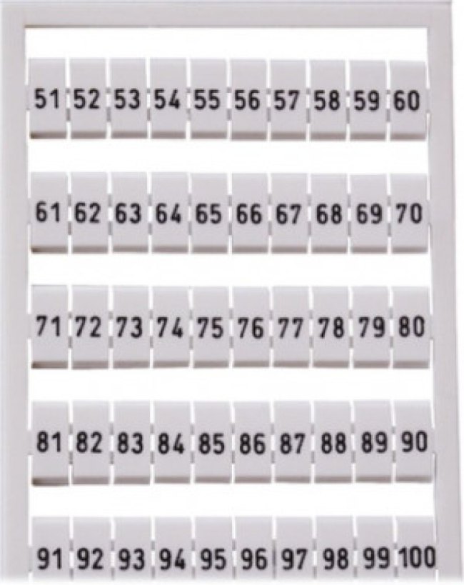 209-507, Маркер клеммной колодки, Terminal Block Marker Card, 51-100