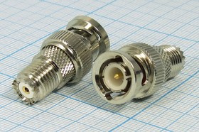 Высокочастотный переходник штекер BNC на гнездо miniUHF; №380 штек BNC-гн miniUHF