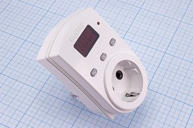 Реле напряжения 220В, 16А, штекер CEE7-гнездо CEE7, DigiTOP