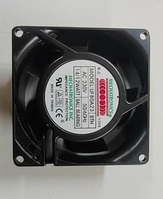 UF80A23-BTHR, Аксиальный вентилятор переменного тока, номинальное напряжение питания: 230VAC, скорость воздушного потока: 0,85 м³/мин., разм