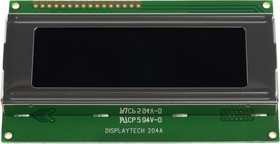 204A-GC-BC-3LP, 204A-GC-BC-3LP Alphanumeric LCD Display, White on Black, 4 Rows by 20 Characters, Transflective